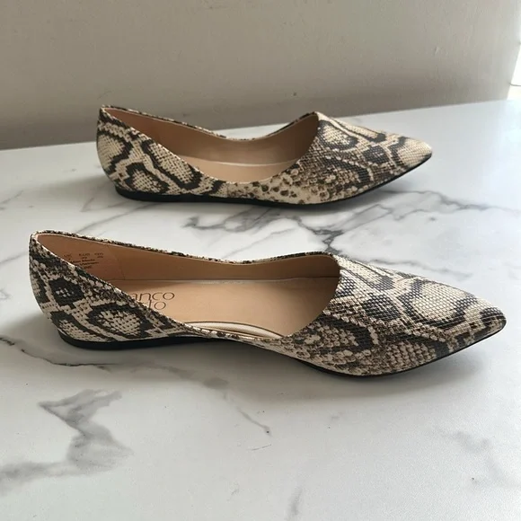 Pre owned/ Franco Sarto Snakeskin Patterned Women's Flats - Picture 12 of 15